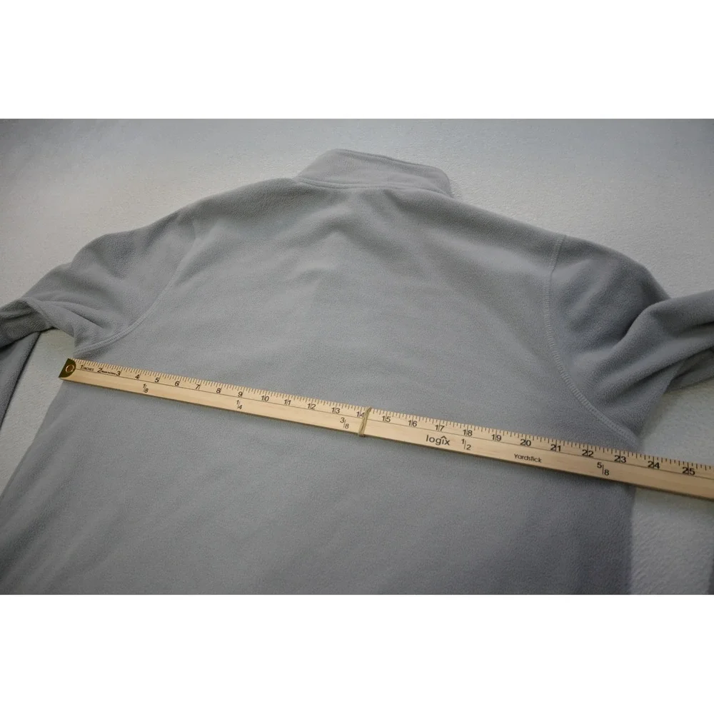 The North Face Fleece Pullover Mens Large Grey Quarter Zip Mock Neck Excellent